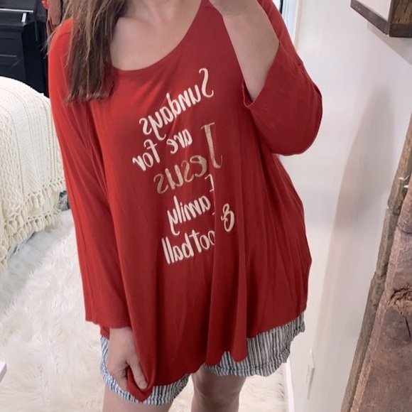 Cato long sleeve T-shirt size 22/24W Sundays are for Jesus Family and Football - Picture 1 of 6